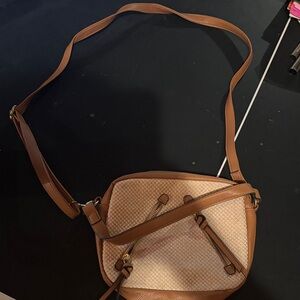 Time and Tru Tan and Cream Crossbody Bag